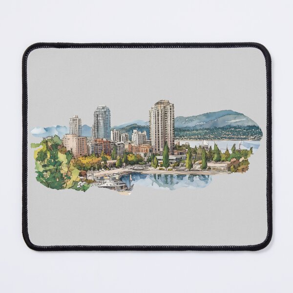 Item preview, Watercolor Illustration of Kelowna Cityscape British Columbia Canada designed and sold by meganohm.