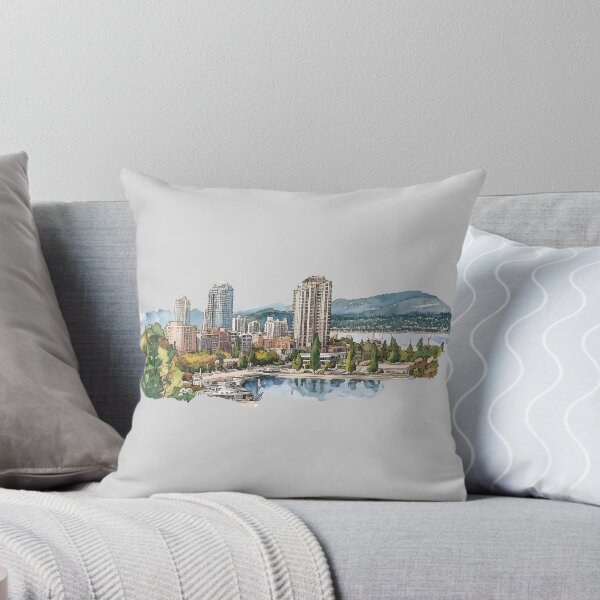 Item preview, Watercolor Illustration of Kelowna Cityscape British Columbia Canada designed and sold by meganohm.