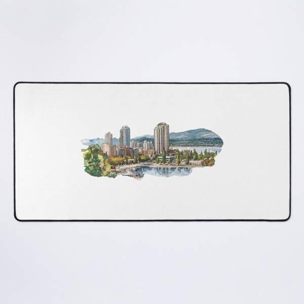 Item preview, Watercolor Illustration of Kelowna Cityscape British Columbia Canada designed and sold by meganohm.
