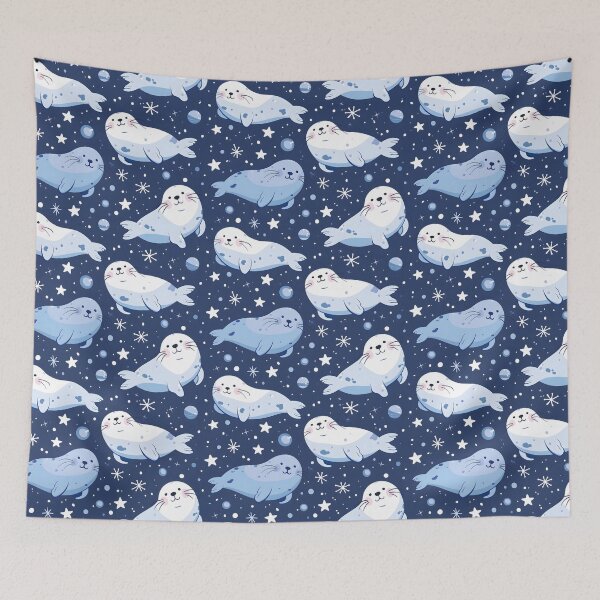 Item preview, Seal Blue Winter Star Pattern designed and sold by palaco210.