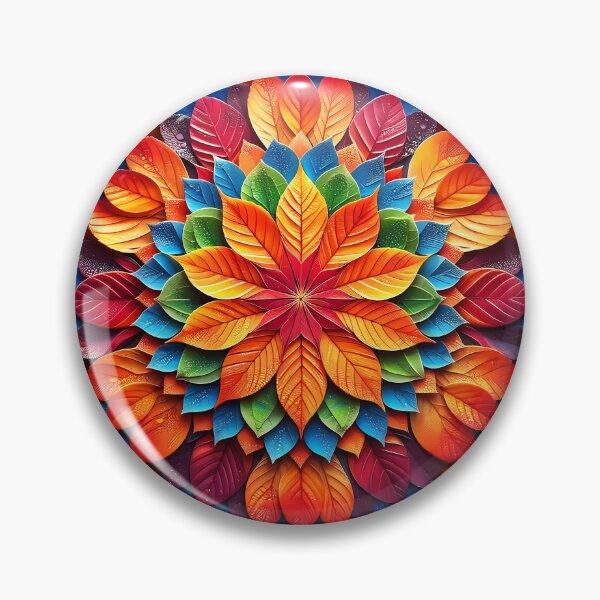 Item preview, Autumn leaves mandala montage collage art designed and sold by EmeraldeaDesign.