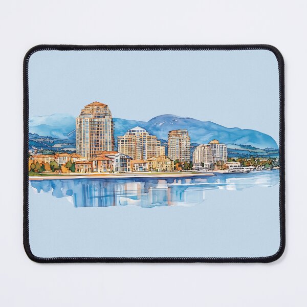 Item preview, Vibrant Watercolor Cityscape of Kelowna British Columbia Canada designed and sold by meganohm.