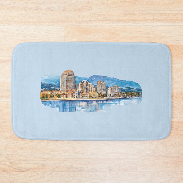 Item preview, Vibrant Watercolor Cityscape of Kelowna British Columbia Canada designed and sold by meganohm.