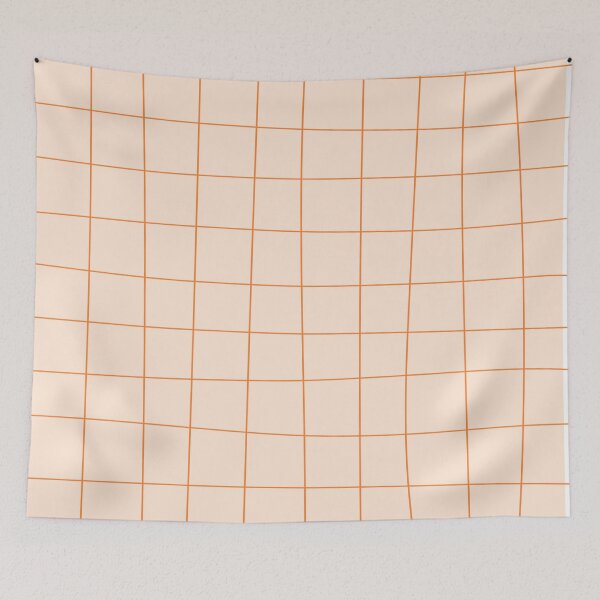 Aperçu de l'œuvre Beige and Orange Irregular Grid créée et vendue par Jeallan Designs.