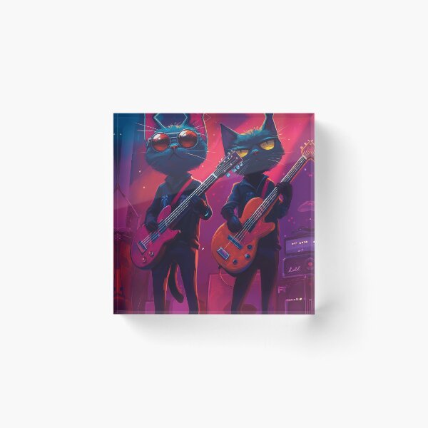 Item preview, Cat guitarists on the stage designed and sold by aivisionsart.