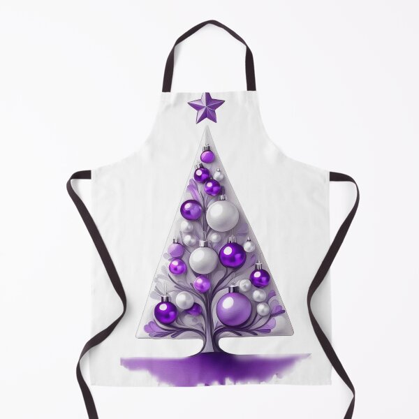 Item preview, Christmas tree with beautiful ornaments, delicate, ephemeral, stylish Christmas tree pattern in 3D technique, silver and purple. designed and sold by My-fake-places.