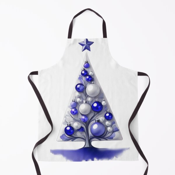 Item preview, Christmas tree with beautiful ornaments, delicate, ephemeral, stylish Christmas tree pattern in 3D technique, silver and navy blue. designed and sold by My-fake-places.