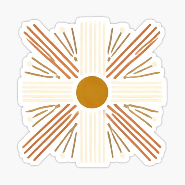 Item preview, Minimalist Abstract Sunburst – Mid-century Modern Art designed and sold by ArtfullyJua.