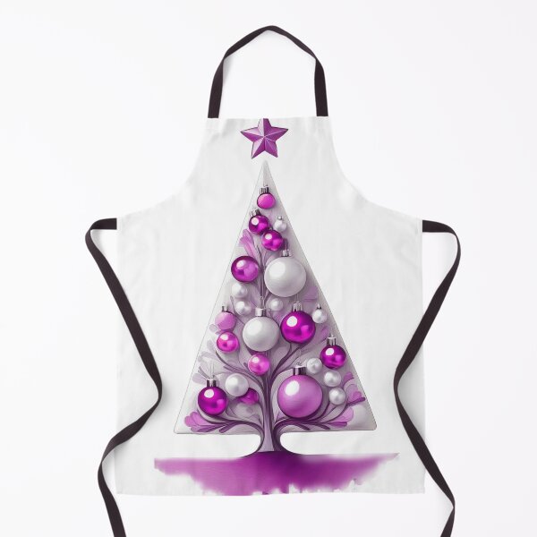 Item preview, Christmas tree with beautiful ornaments, delicate, ephemeral, stylish Christmas tree pattern in 3D technique, silver and magenta. designed and sold by My-fake-places.