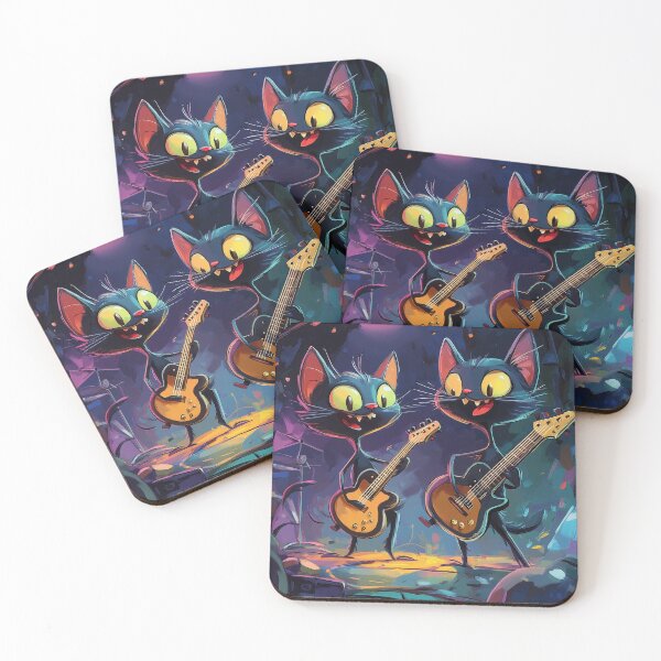 Item preview, Cats rock guitarists on the stage designed and sold by aivisionsart.