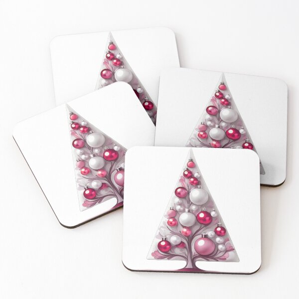 Item preview, Christmas tree with beautiful ornaments, delicate, ephemeral, stylish Christmas tree pattern in 3D technique, silver and red. designed and sold by My-fake-places.