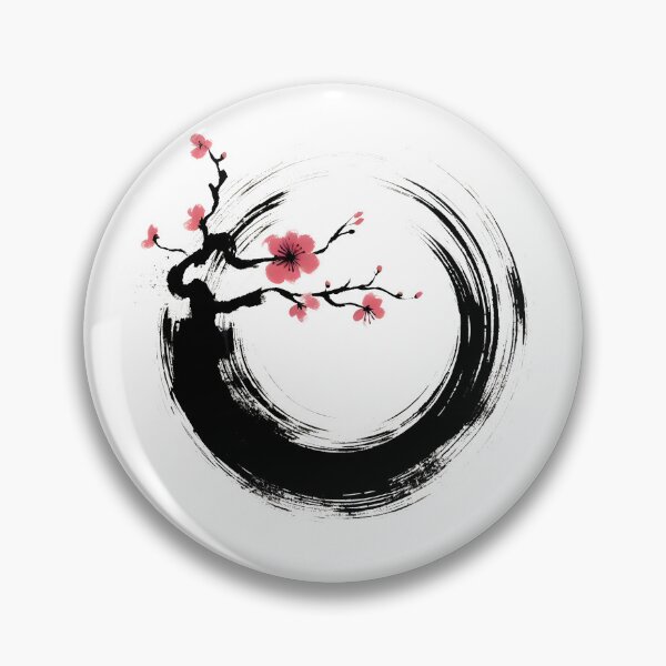 Item preview, Zen Enso circle and cherry blossom japanese designed and sold by goodday Japan.