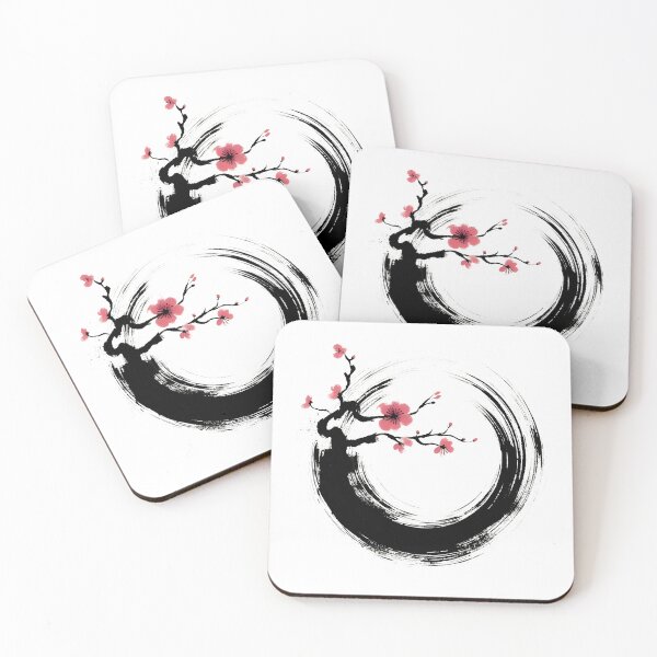 Item preview, Zen Enso circle and cherry blossom japanese designed and sold by goodday Japan.
