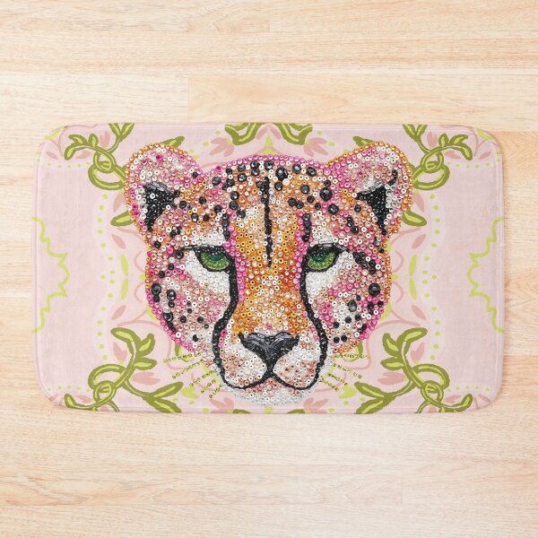 Item preview, Maximalist Pink Beaded Embellished Sequin Cheetah Preppy Patch designed and sold by Creative Brat Design Studio.