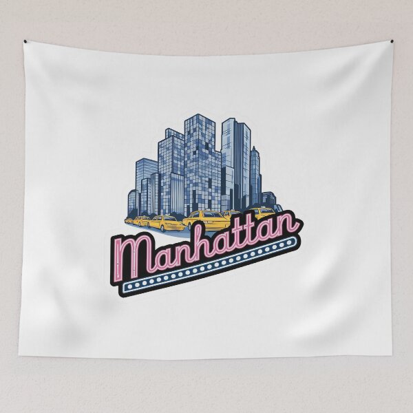 Item preview, Manhattan, New York, Big Apple, I love NY, NY City, Yellow Cab designed and sold by RedCircleArt.