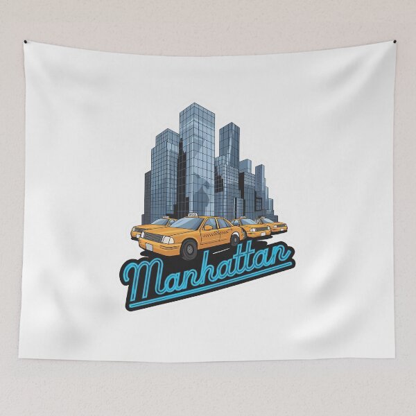 Item preview, Manhattan, New York, Big Apple, I love NY, NY City, Yellow Cab designed and sold by RedCircleArt.