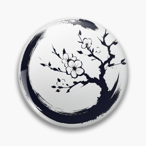 Item preview, Zen Enso circle and cherry blossom japanese designed and sold by goodday Japan.