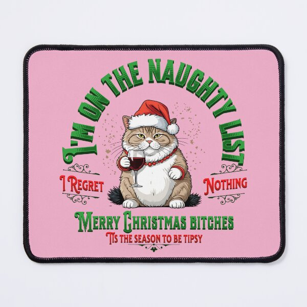Item preview, Naughty wine drinking Christmas cat  designed and sold by Nicfearn86.