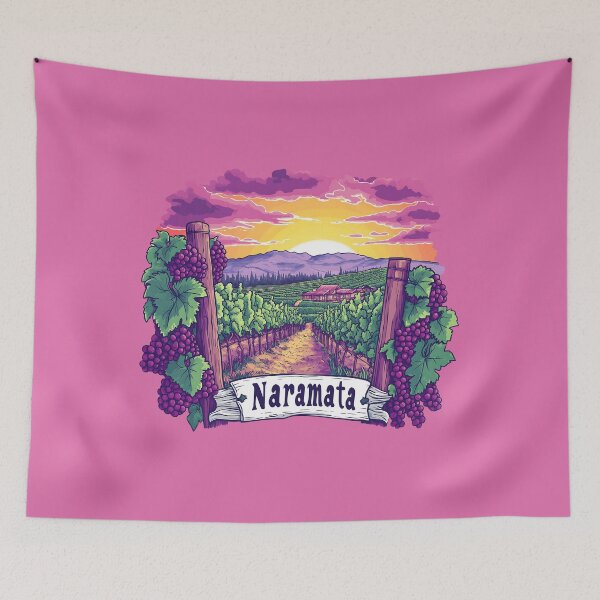Item preview, Naramata Vineyard Winery Sunset British Columbia Illustration designed and sold by meganohm.