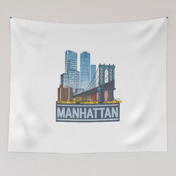 Item preview, Manhattan, New York, Big Apple, I love NY, NY City, Yellow Cab designed and sold by RedCircleArt.