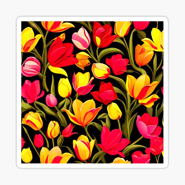 Item preview, A seamless pattern of bold tulips designed and sold by Tchoice.