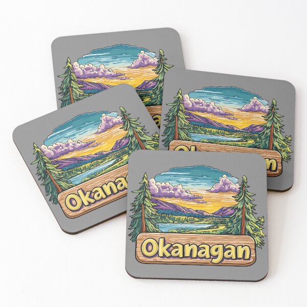 Item preview, Okanagan Scenic Sticker with the Cartoon Text "Okanagan" British Columbia Design designed and sold by meganohm.