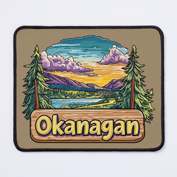 Item preview, Okanagan Scenic Sticker with the Cartoon Text "Okanagan" British Columbia Design designed and sold by meganohm.
