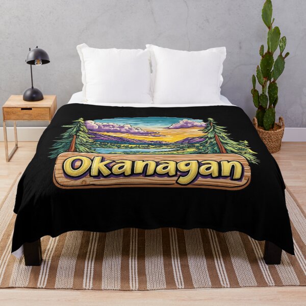 Item preview, Okanagan Scenic Sticker with the Cartoon Text "Okanagan" British Columbia Design designed and sold by meganohm.