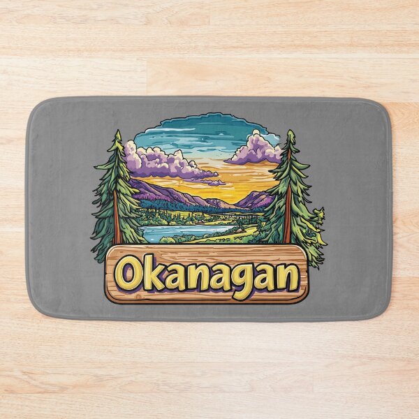 Item preview, Okanagan Scenic Sticker with the Cartoon Text "Okanagan" British Columbia Design designed and sold by meganohm.