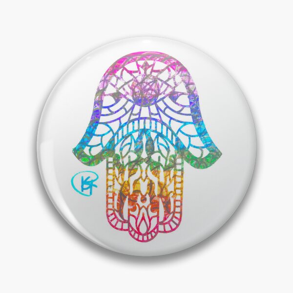 Item preview, Stained Glass Evil Eye Hamsa Art designed and sold by Kalli Taub Art.