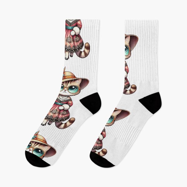 Item preview, Fashionable Cat in Fancy Hat and Dress designed and sold by Chokhdi289shop.