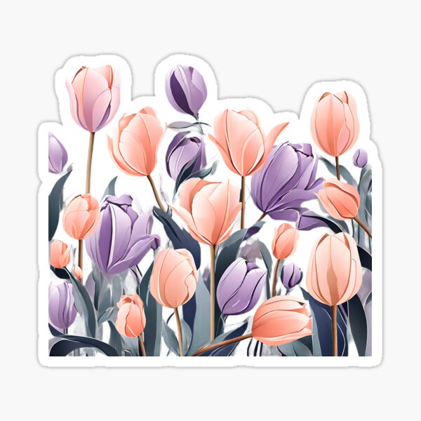 Item preview, Elegant tulips in soft pastel shades designed and sold by Tchoice.