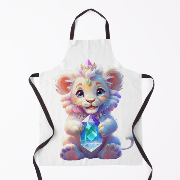 Item preview, Adorable Baby White Lion with Blue Gemstone - Cute Animal Art designed and sold by SZAgg.