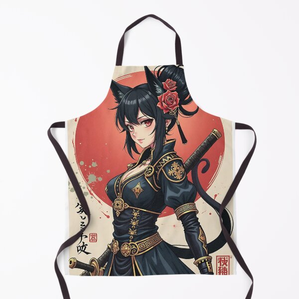 Item preview, Samurai Warrior Cat Girl Japanese Anime designed and sold by artbybrado.