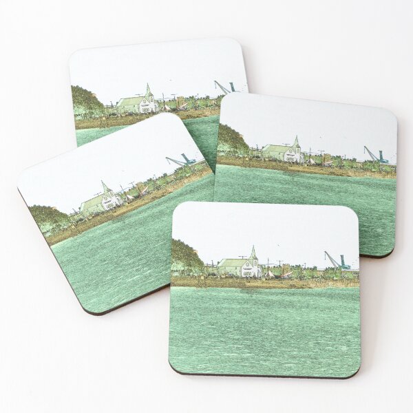 Item preview, Norwegian church cardiff bay watercolor effect designed and sold by santoshputhran.