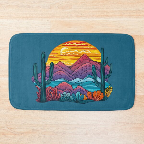 Item preview, Desert Sunset Psychedelic Landscape Illustration designed and sold by meganohm.