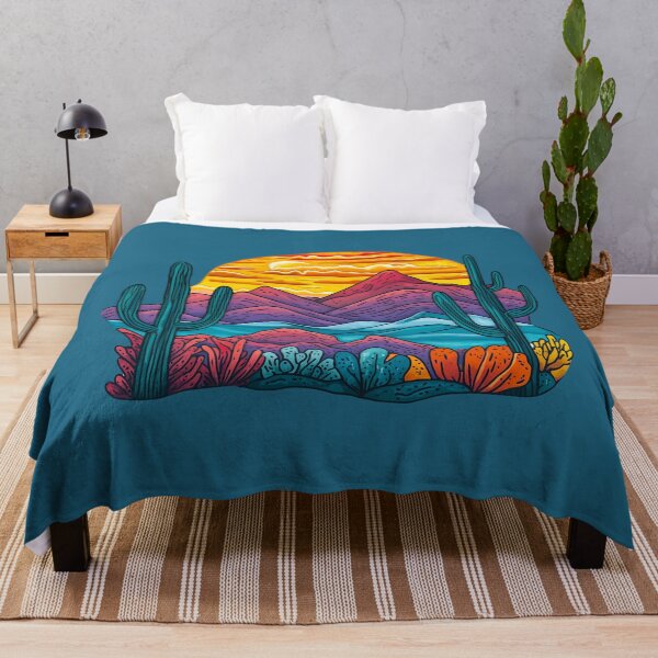 Item preview, Desert Sunset Psychedelic Landscape Illustration designed and sold by meganohm.