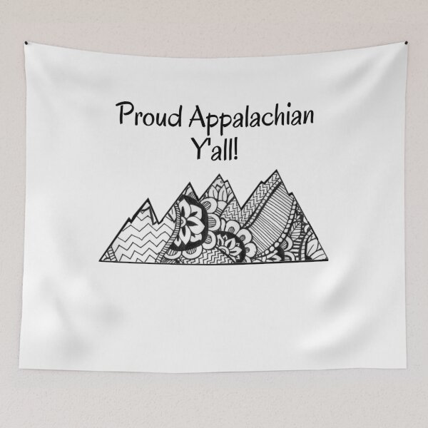 Item preview, Proud Appalachian Y'all Mountain Range Floral Doodle designed and sold by CrystalRaen.