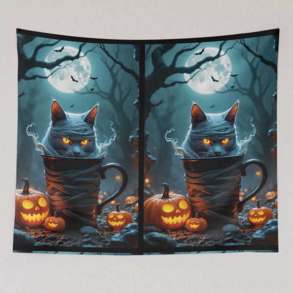 Item preview, The mummy of a cat with yellow, terrifying eyes designed and sold by CamillaCreation.