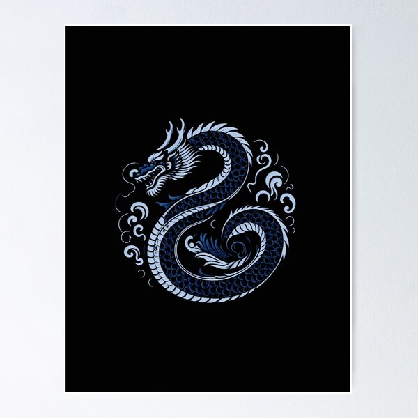 Blue Chinese Dragon Posters for Sale | Redbubble