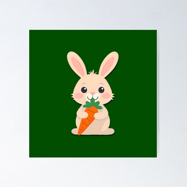 Item preview, Cute rabbit with a carrot designed and sold by DeransDesigns.