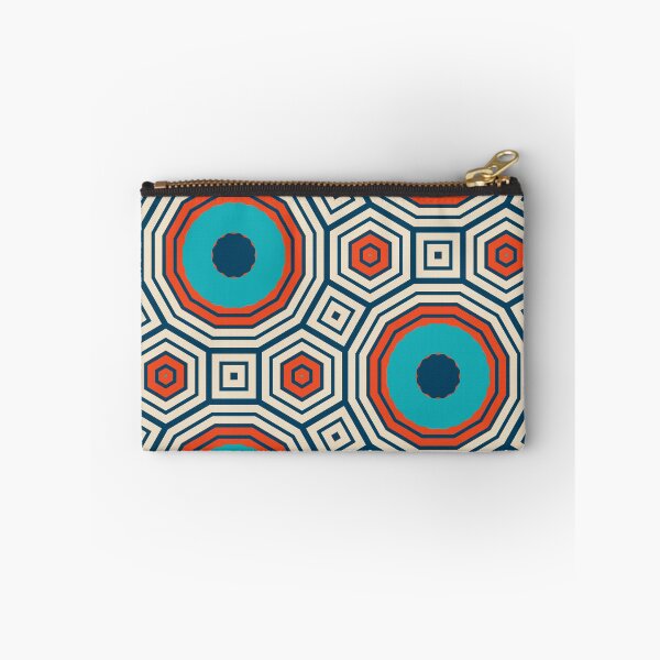 Item preview, Modern Abstract Geometric Pattern Bauhaus Doodle No.10 Print Variation No.3 Teal, Persimmon, Aqua Style designed and sold by MirabiliaMagpie.