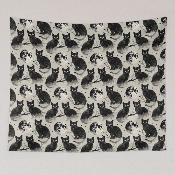 Item preview, Black Cat and Moon 7 designed and sold by Magnuna.