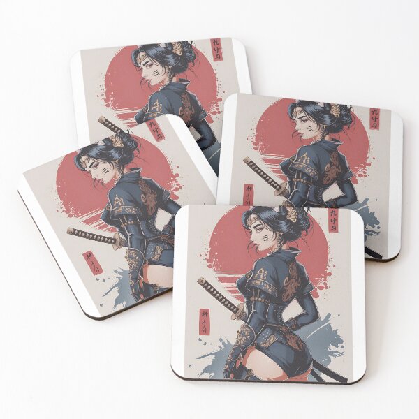 Item preview, Samurai Warrior Cat Girl Japanese designed and sold by artbybrado.