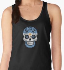 Sugar Skull with Roses and Flag of Argentina Women's Tank Top