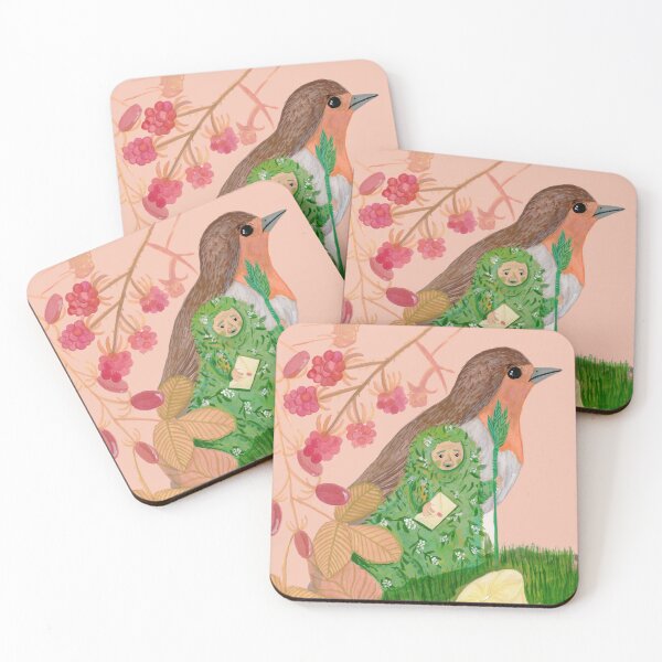 Item preview, Hedge Witch and Robin Watercolor Art – Whimsical Woodland Illustration by Jemma Jamie designed and sold by Jemma Jamie Skidmore.