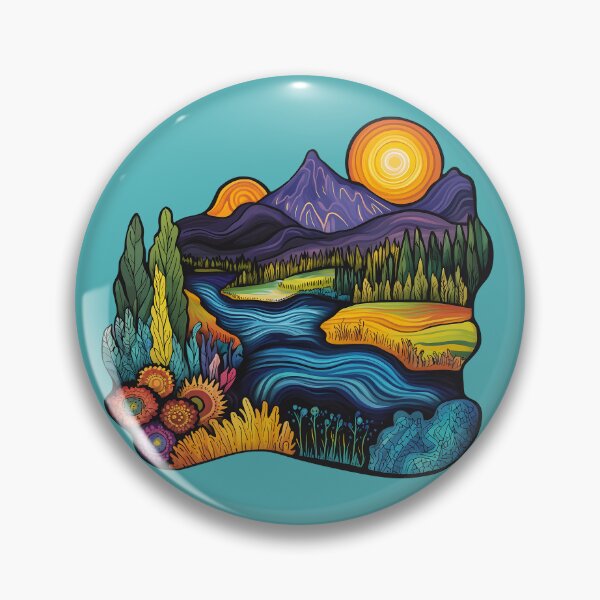 Item preview, Colorful Psychedelic Okanagan Valley Nature Illustration designed and sold by meganohm.