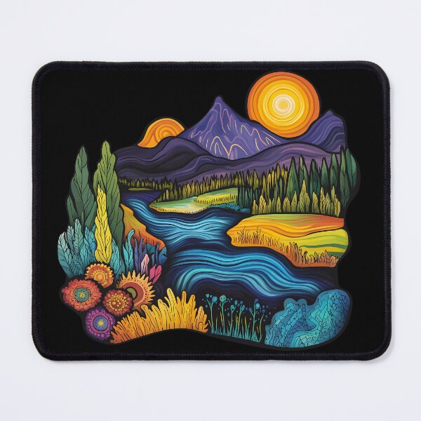 Item preview, Colorful Psychedelic Okanagan Valley Nature Illustration designed and sold by meganohm.
