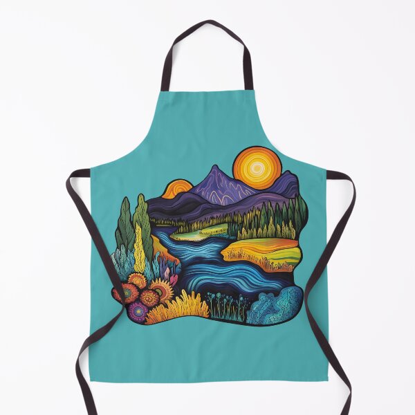 Item preview, Colorful Psychedelic Okanagan Valley Nature Illustration designed and sold by meganohm.