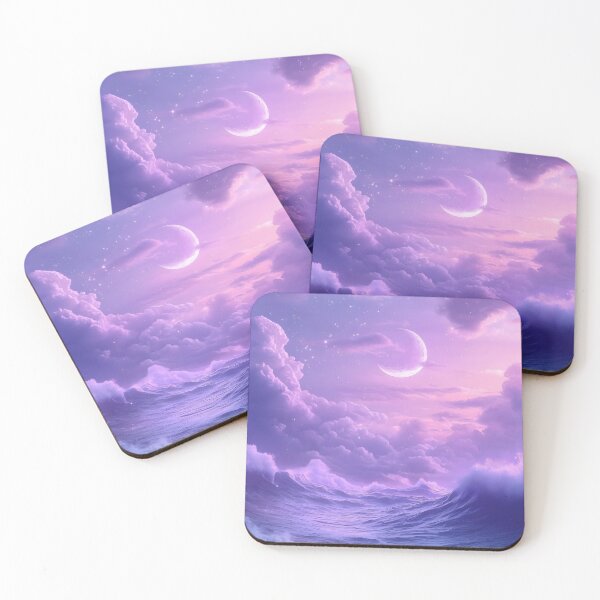 Item preview, Purple Seascape Art designed and sold by DreamyArtDesign.